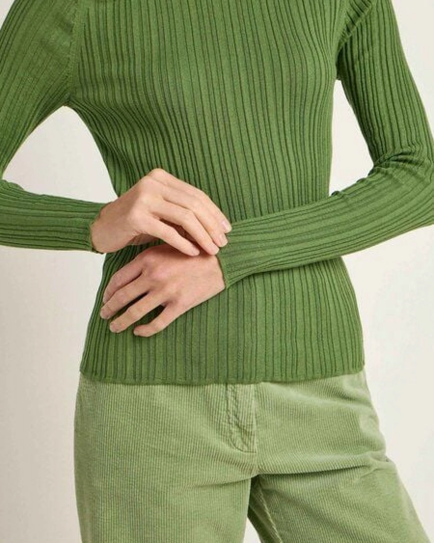 LANIUS Rippenpullover aus Bio-Baumwolle – Ansicht 4