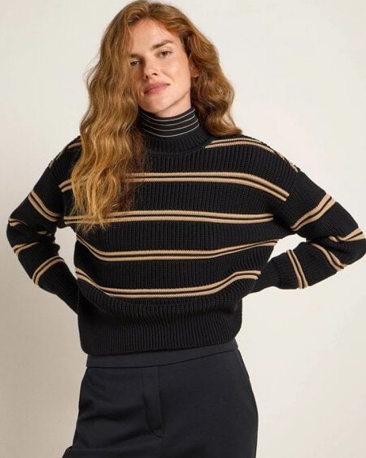 LANIUS Streifenpullover aus Bio-Baumwolle