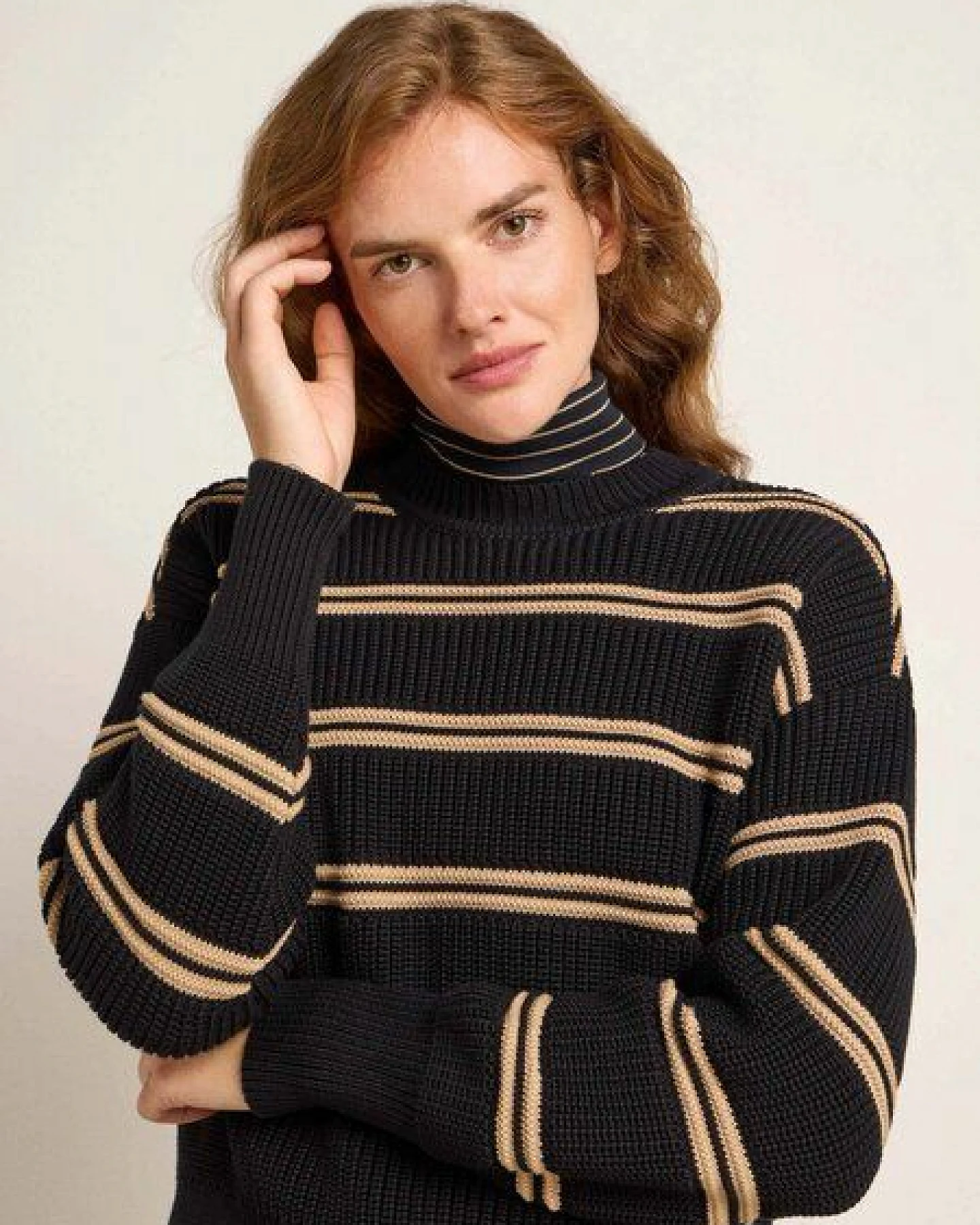 LANIUS Streifenpullover aus Bio-Baumwolle – Ansicht 3