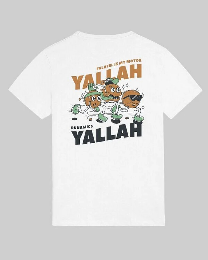 runamics Yallah Yallah T-Shirt, Biobaumwolle, unisex, weiß