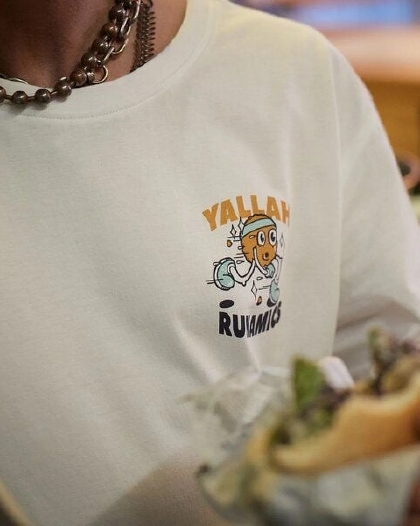 runamics Yallah Yallah T-Shirt, Biobaumwolle, unisex, weiß – Ansicht 4