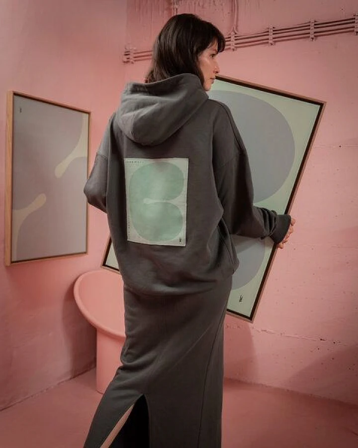 noemvri fashion label Canvas Hoodie Shido grau