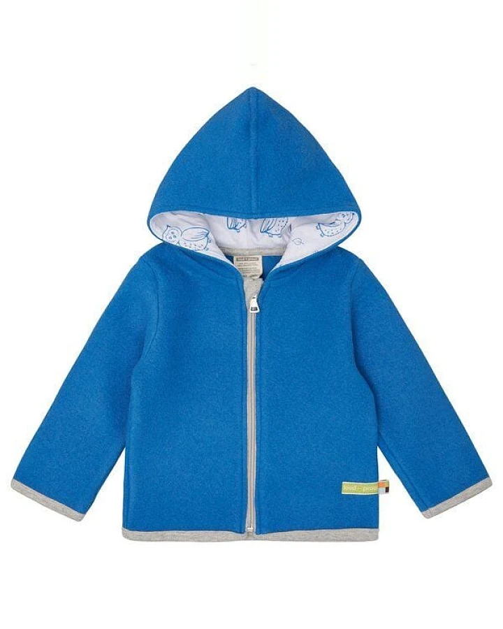 loud + proud Babys & Kinder Wollfleece-Jacke mit Kapuze, GOTS-zertifiziert