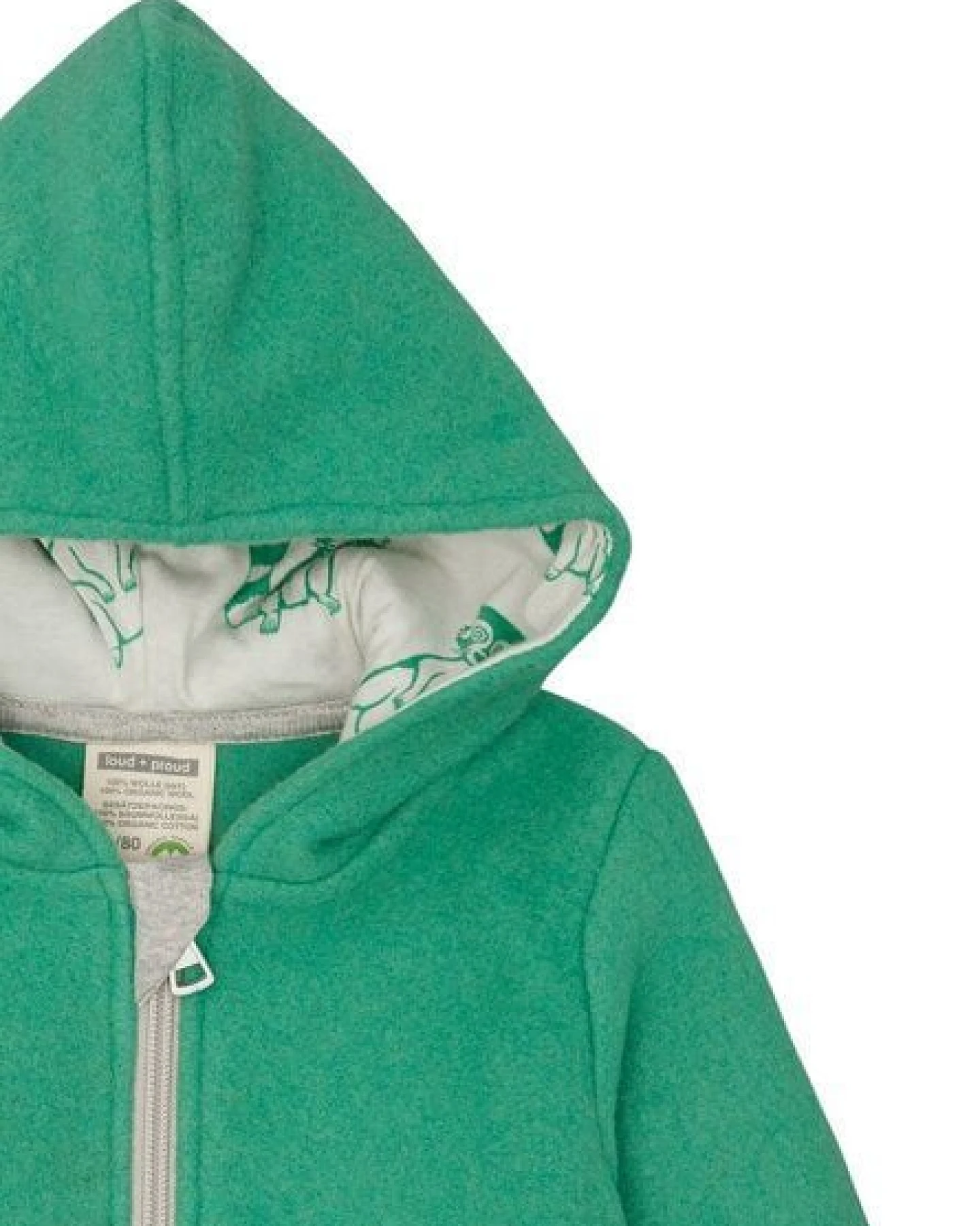 loud + proud Babys & Kinder Wollfleece-Jacke mit Kapuze, GOTS-zertifiziert – Ansicht 3