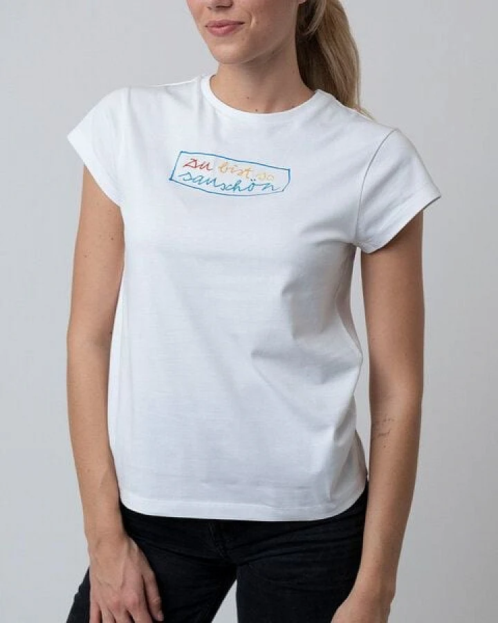 Bavarian Caps Damen T-Shirt Janosch Sauschön - Weiß