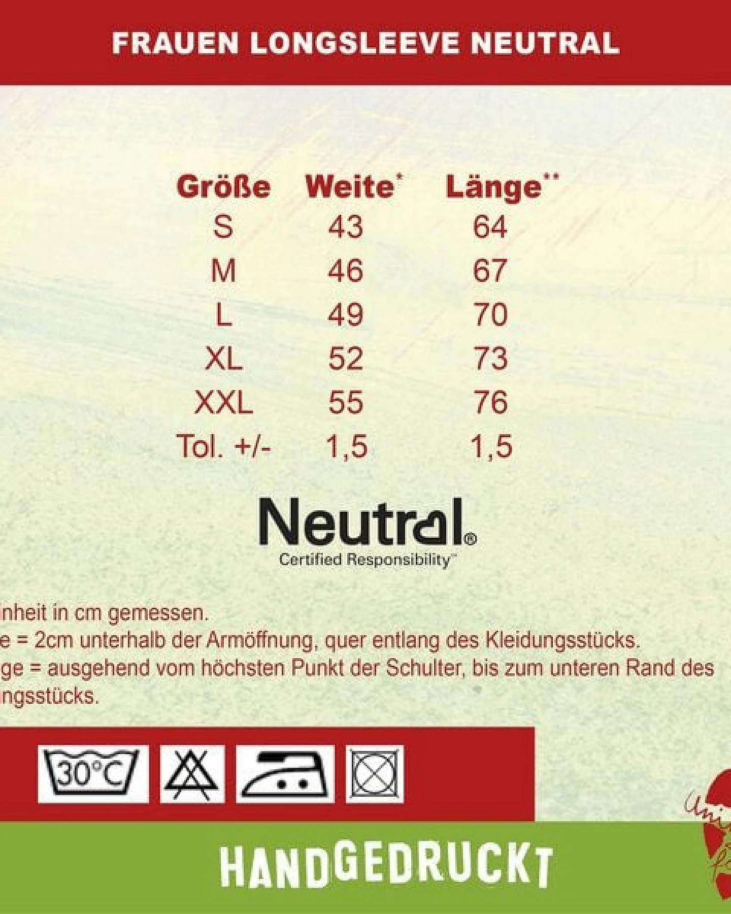 HANDGEDRUCKT "Sternstunde" Frauen Longsleeve aus reiner Biobaumwolle (kbA) – Ansicht 3