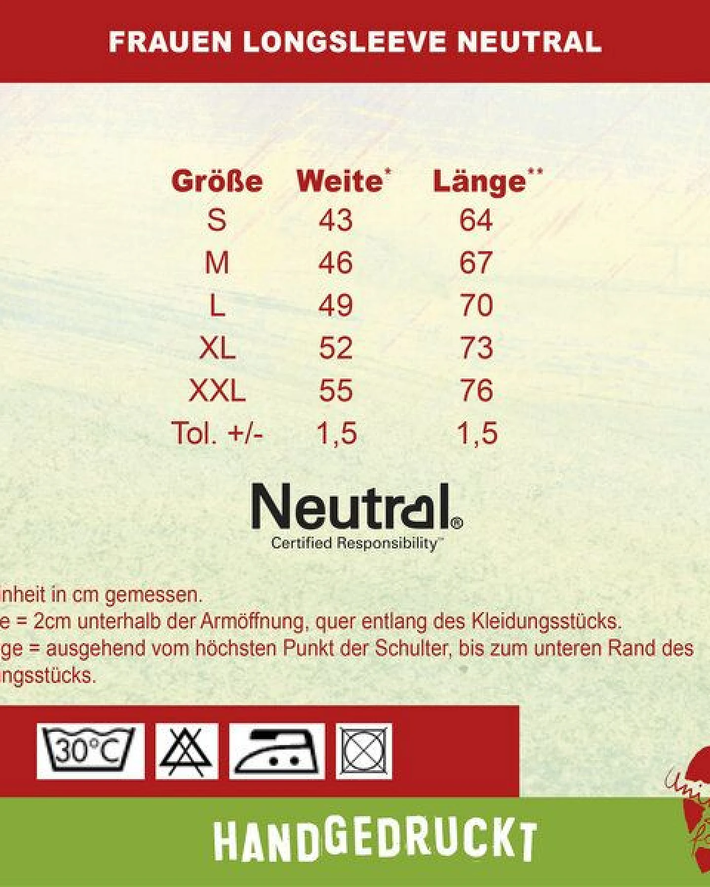HANDGEDRUCKT "Sternstunde" Frauen Longsleeve aus reiner Biobaumwolle (kbA) – Ansicht 3
