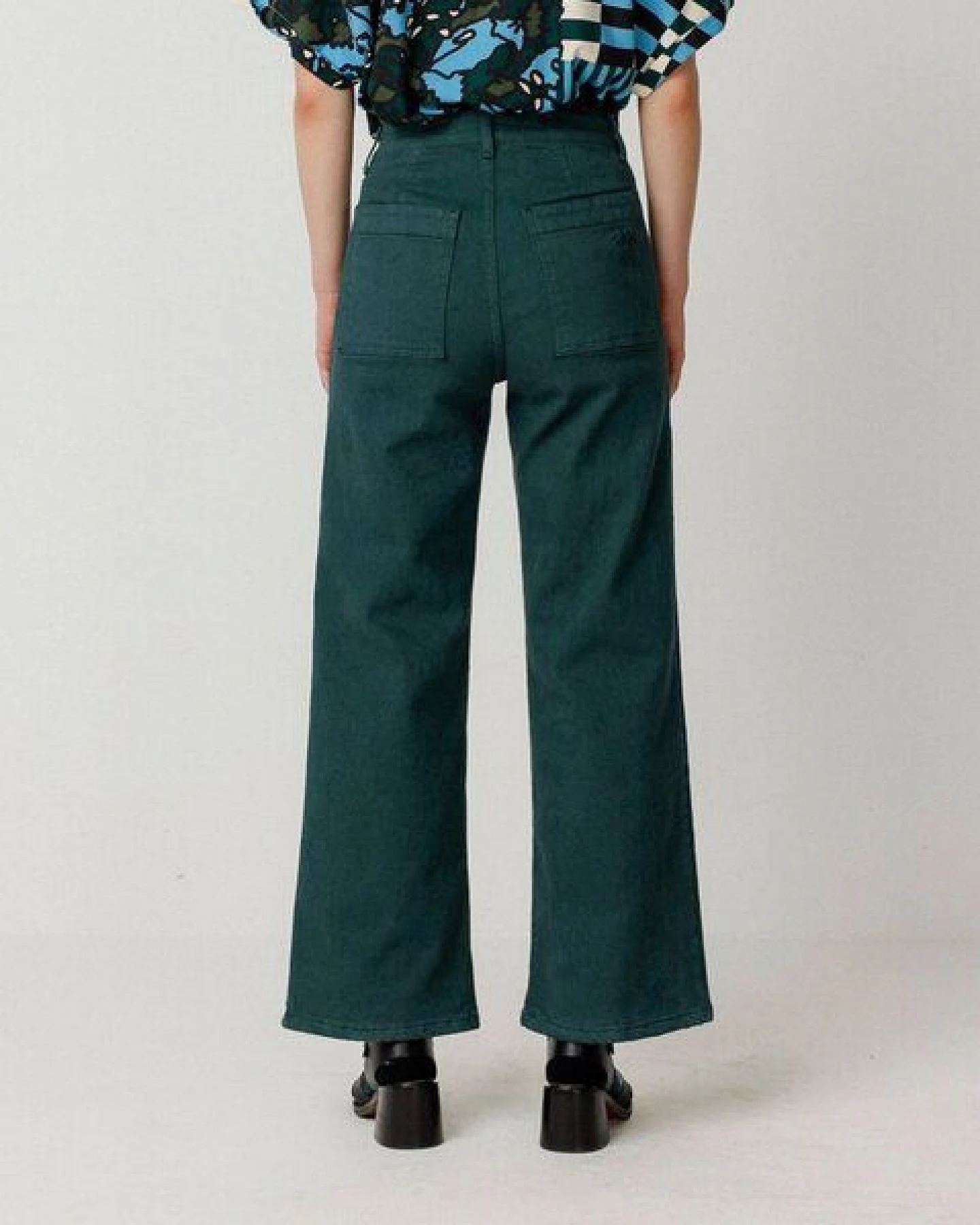 SKFK Ainhize Wide Leg Jeans - Dark Green – Ansicht 3