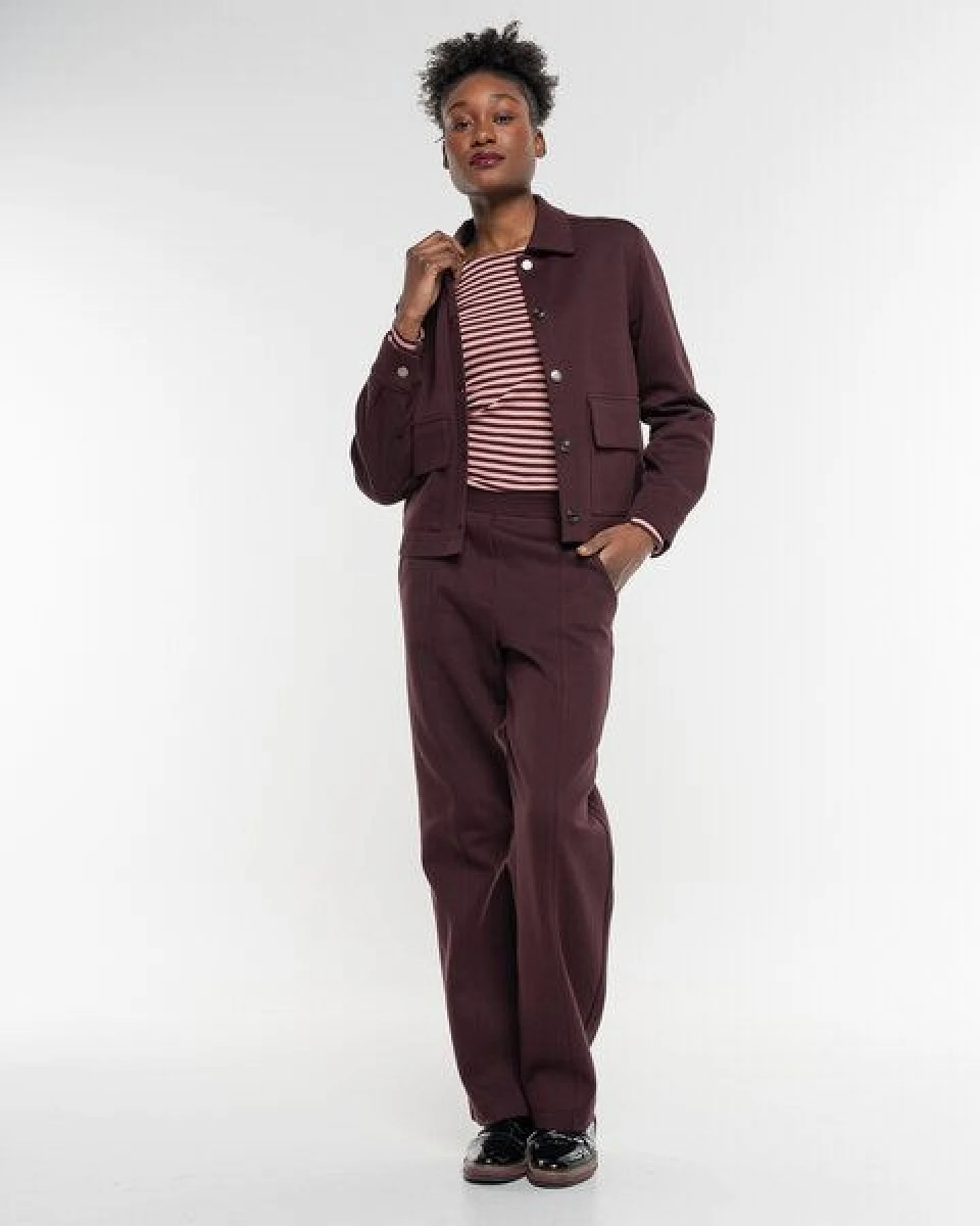 Alma & Lovis Edle Hose in Gabardine-Struktur aus feiner Bio-Baumwolle – Ansicht 3
