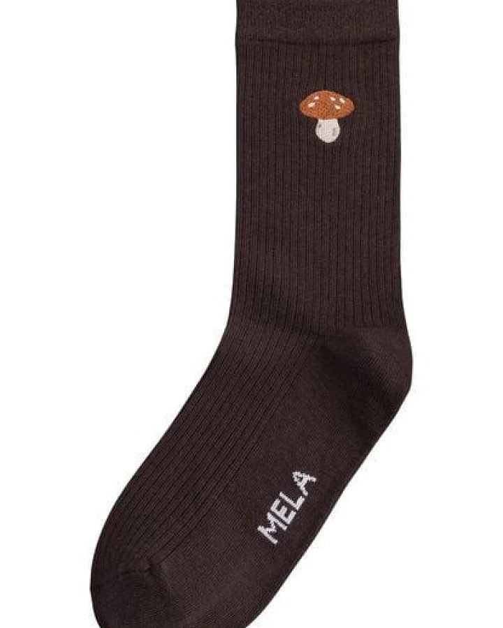 Produktseite: MELA Gerippte Socken Stickerei 1 Paar aus 100% Bio-Baumwolle