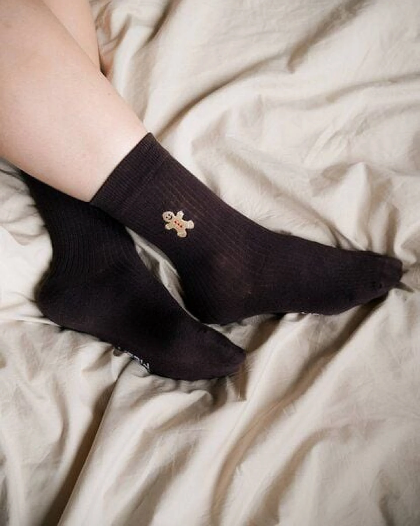 Gerippte Socken Stickerei 1er Pack – Ansicht 3