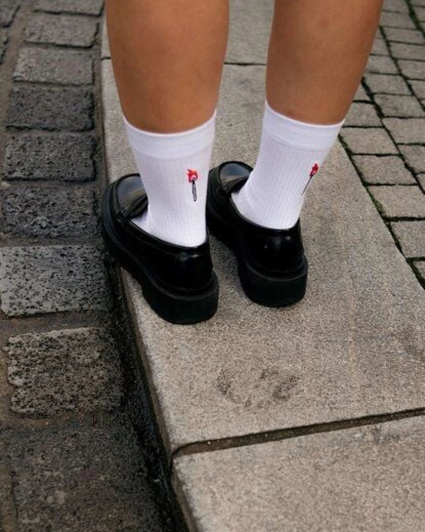 Gerippte Socken Stickerei 1er Pack – Ansicht 2