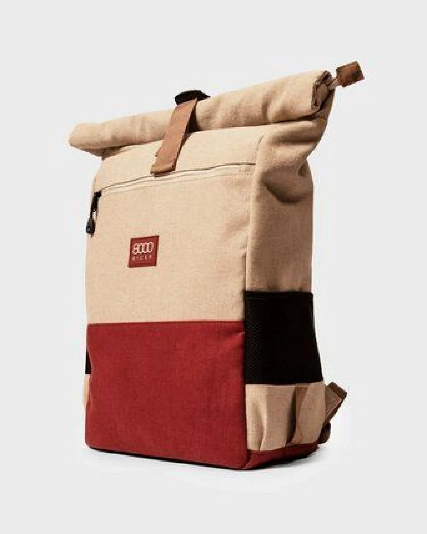 8000Kicks Alltagsrucksack aus Hanf – wetterfest und langlebig - Schwarz, Beige & Grün, Beige & Rot und Marineblau – Ansicht 2