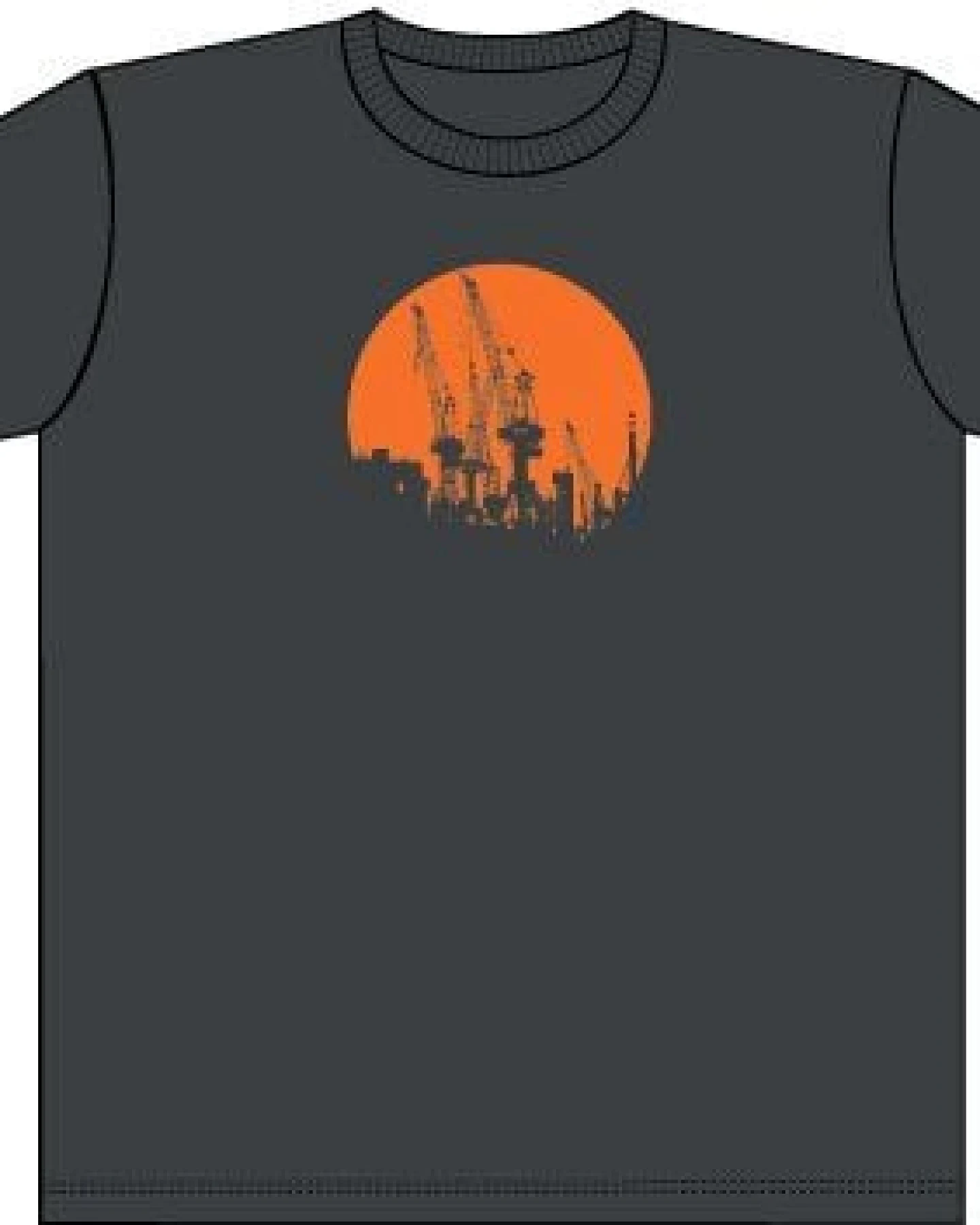 T-Shirtladen-Marktstrasse GmbH Kräne rund, orange Boy-T-Shirt – Ansicht 4