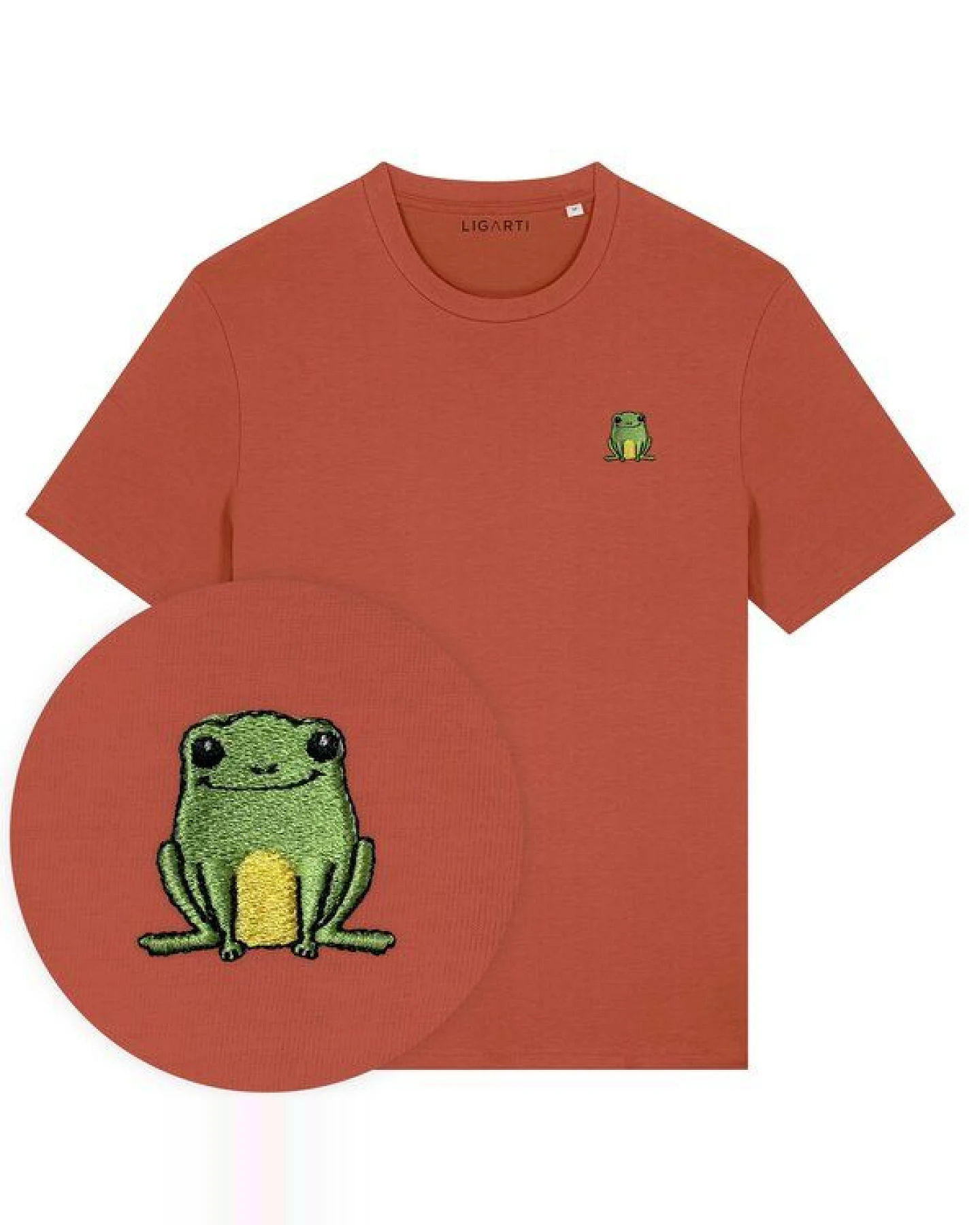 Besticktes T-Shirt – Nils der Frosch – LIGARTI Tiermanufaktur – Ansicht 4