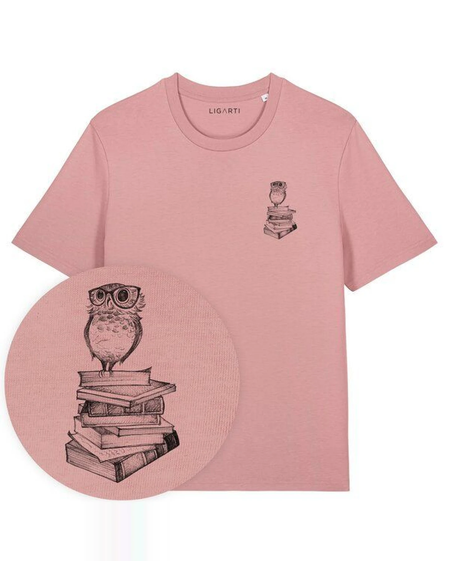 T-Shirt – Büchereule – LIGARTI Tiermanufaktur – Ansicht 2