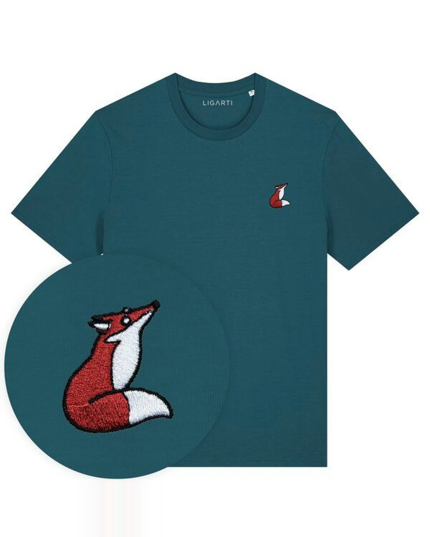 Besticktes T-Shirt – Valentina der Fuchs – LIGARTI Tiermanufaktur – Ansicht 4