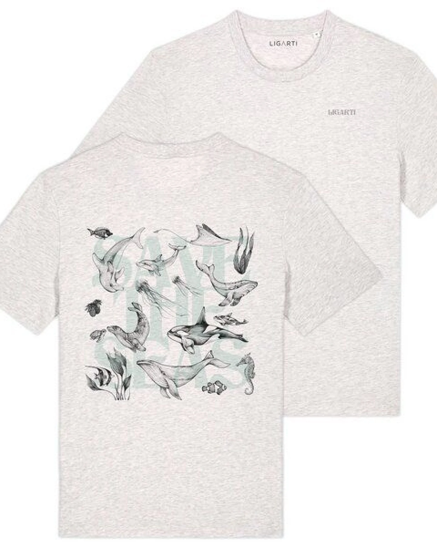 T-Shirt – Save The Seas – LIGARTI Tiermanufaktur – Ansicht 2