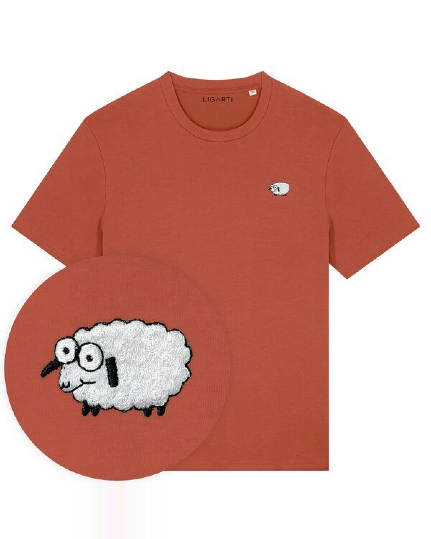 Besticktes T-Shirt – Wollke das Schaf – LIGARTI Tiermanufaktur – Ansicht 4