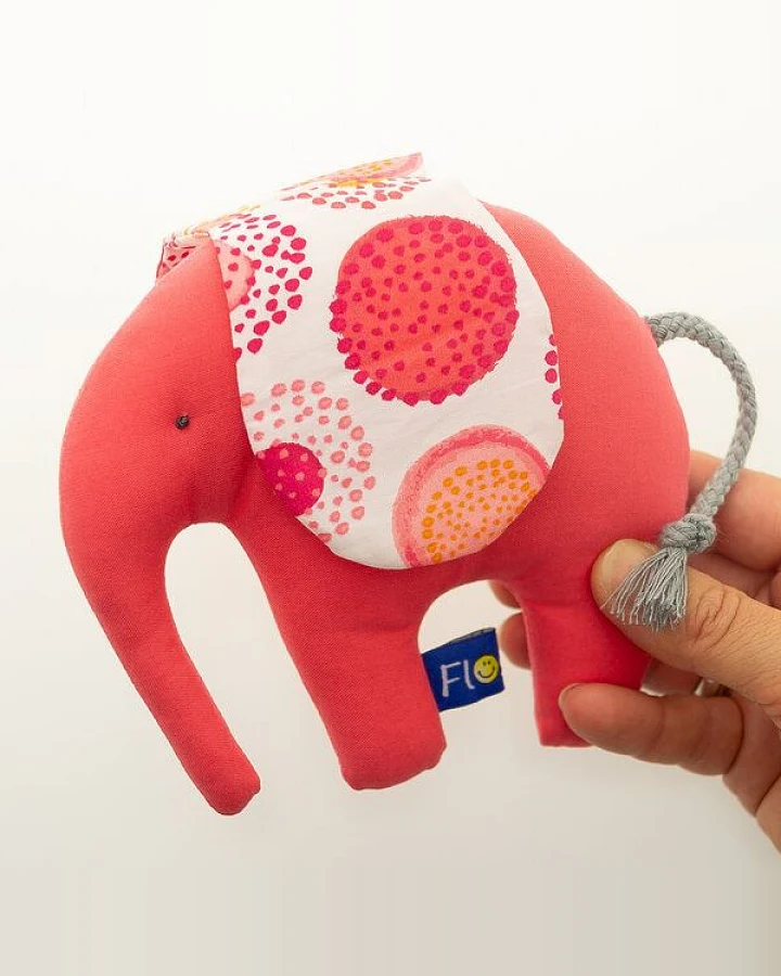 Flosinn Knistertier Baby Kleiner Elefant Bio-Greifling als Geburtsgeschenk
