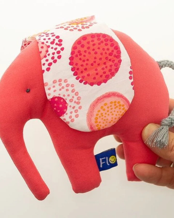 Flosinn Knistertier Baby Kleiner Elefant Bio-Greifling als Geburtsgeschenk