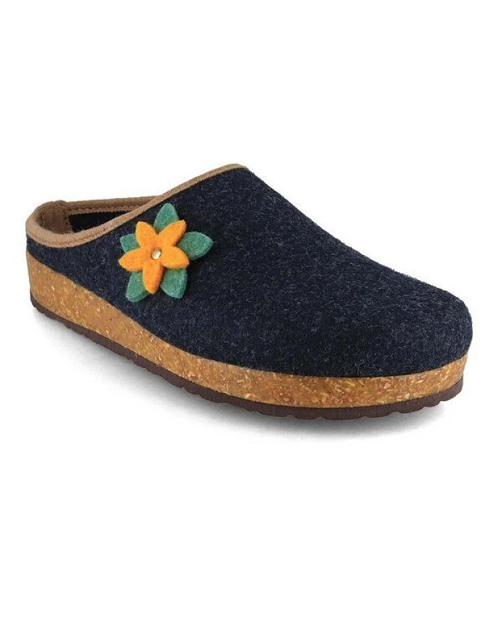 Tuffeln Vegane Damen Hausschuhe Filzclogs Blumig