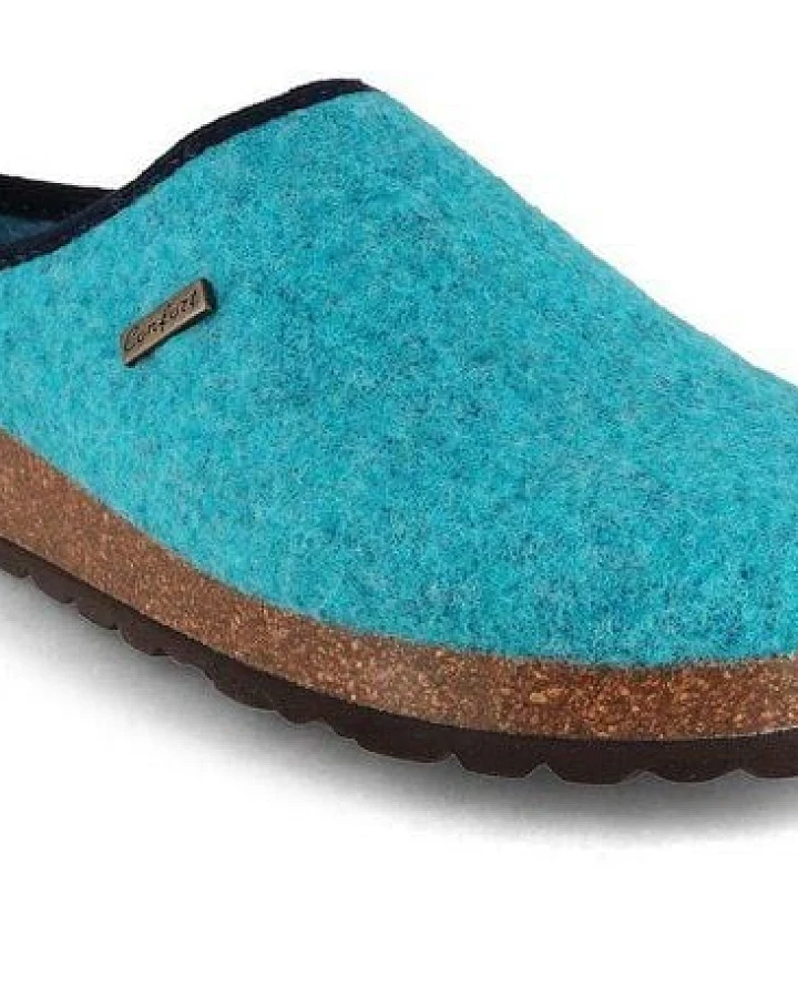 Tuffeln Vegane Hausschuhe im Tiroler Clogs Design - Unisex Filzpantoffeln mit Korkfußbett
