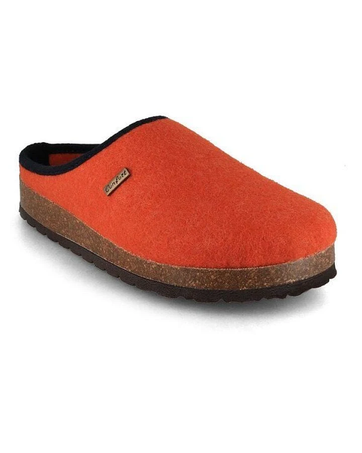 Tuffeln Vegane Hausschuhe im Tiroler Clogs Design - Unisex Filzpantoffeln mit Korkfußbett