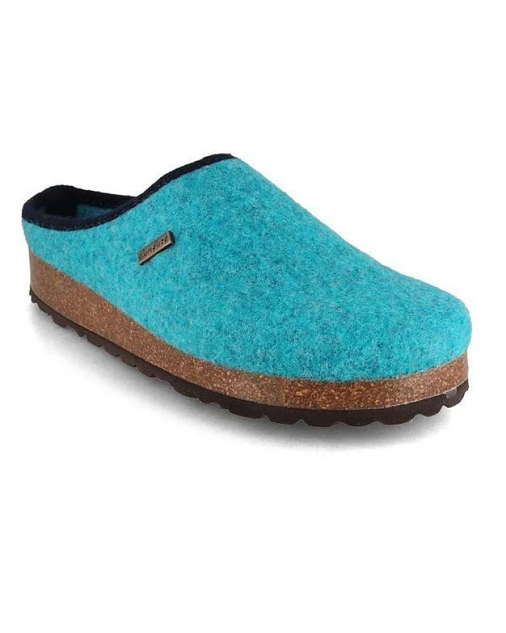 Tuffeln Vegane Hausschuhe im Tiroler Clogs Design - Unisex Filzpantoffeln mit Korkfußbett