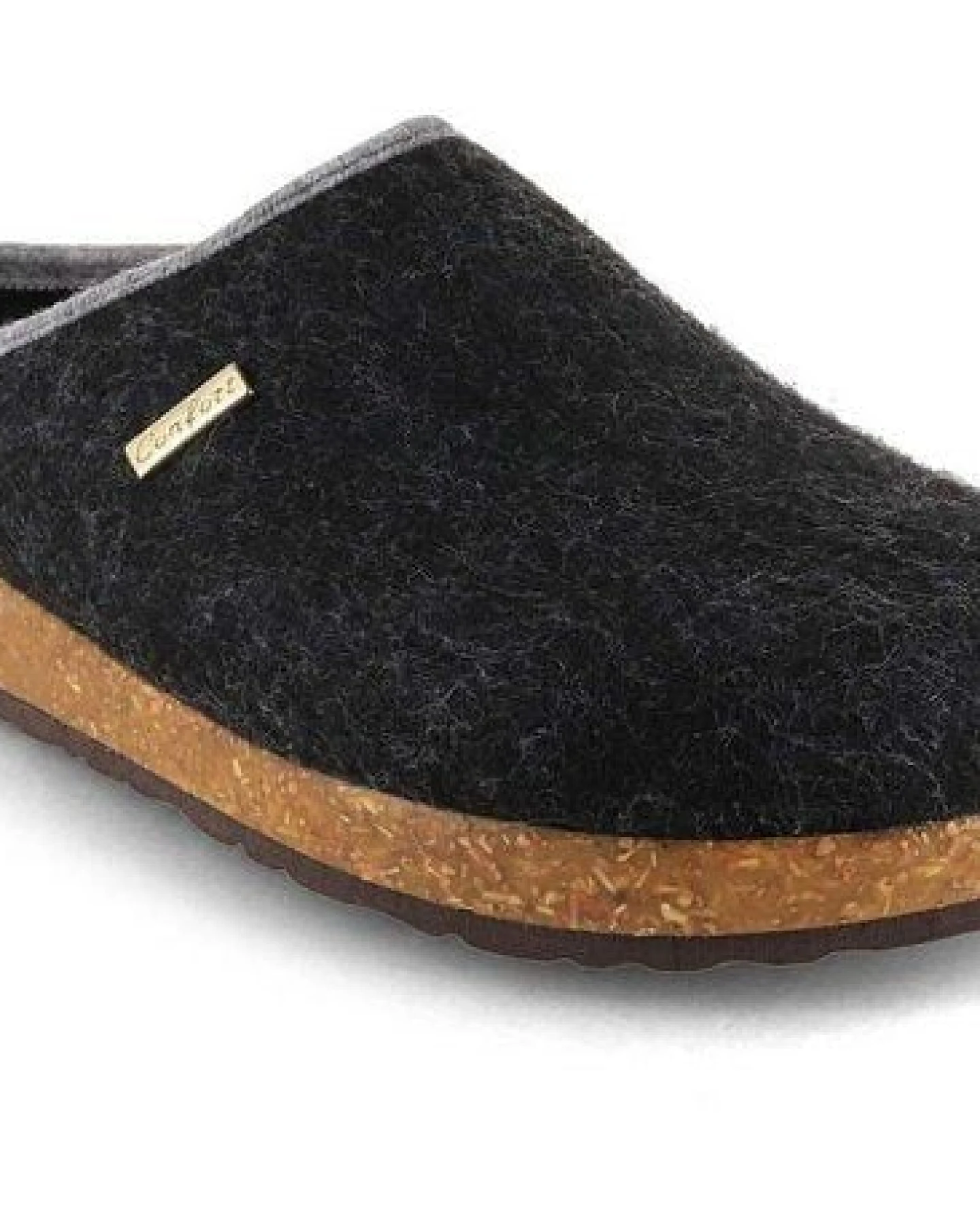 Tuffeln Vegane Hausschuhe im Tiroler Clogs Design - Unisex Filzpantoffeln mit Korkfußbett – Ansicht 2