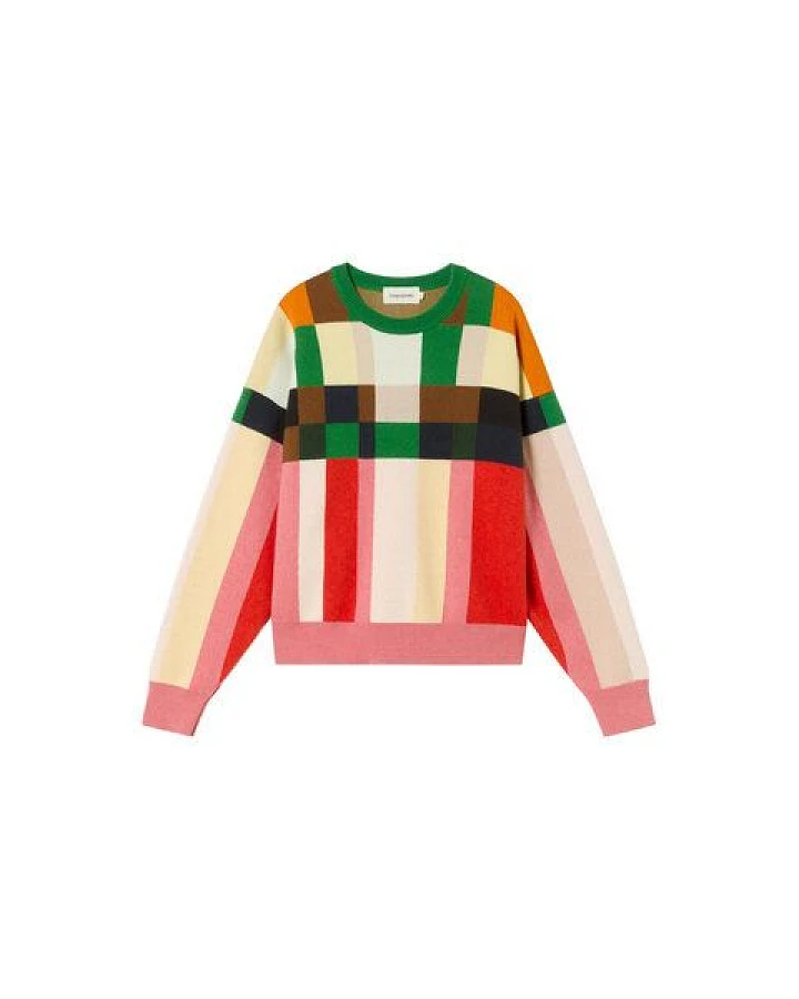 thinking mu warmer Wollpullover mit grafischem Muster
