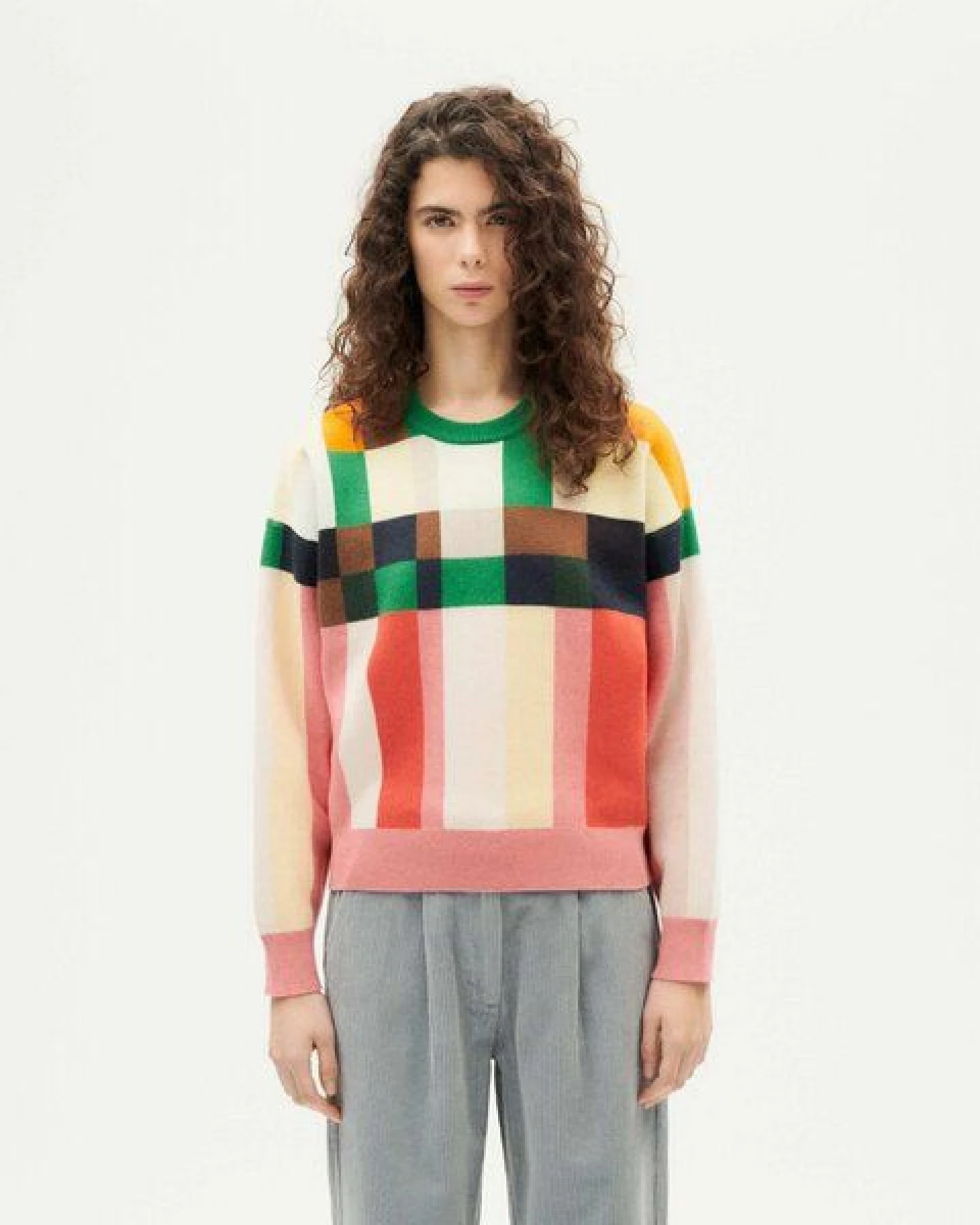 thinking mu warmer Wollpullover mit grafischem Muster – Ansicht 2