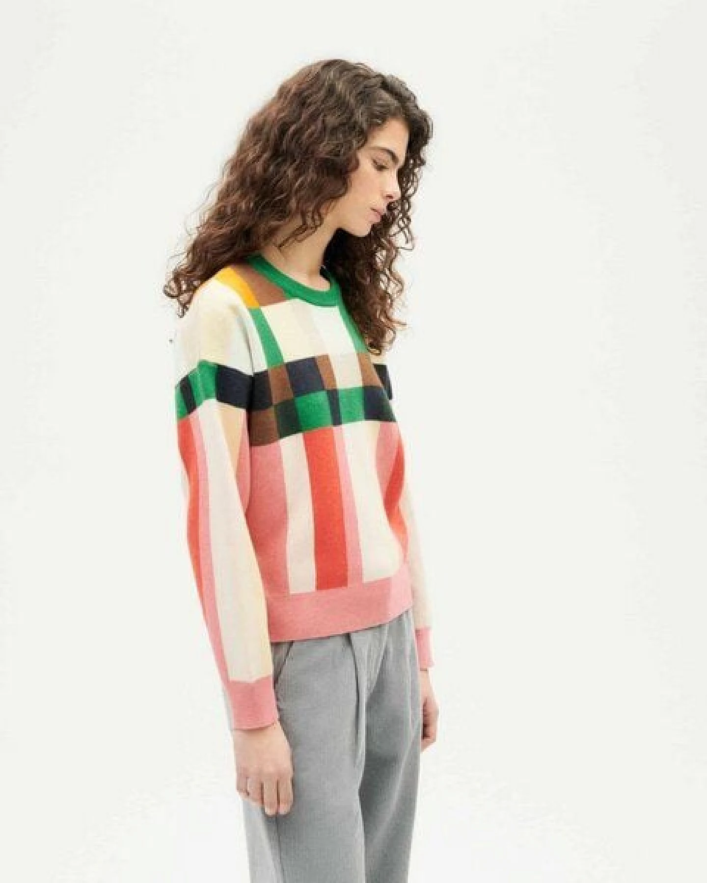 thinking mu warmer Wollpullover mit grafischem Muster – Ansicht 4