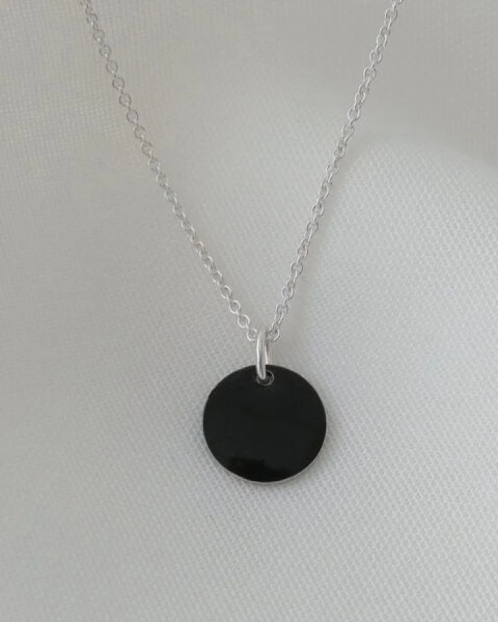 BELLYBIRD Jewellery Halskette - emailliertes Plättchen, Anhänger aus Silber mit Emaille
