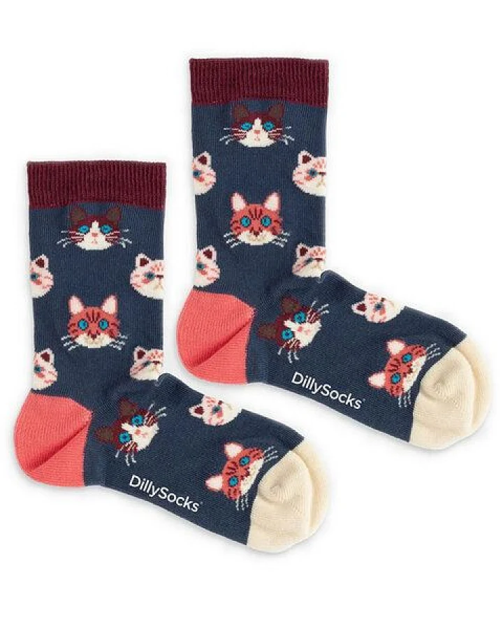 DillySocks Kindersocken Lil Sky Kitten aus Biobaumwoll-Mix