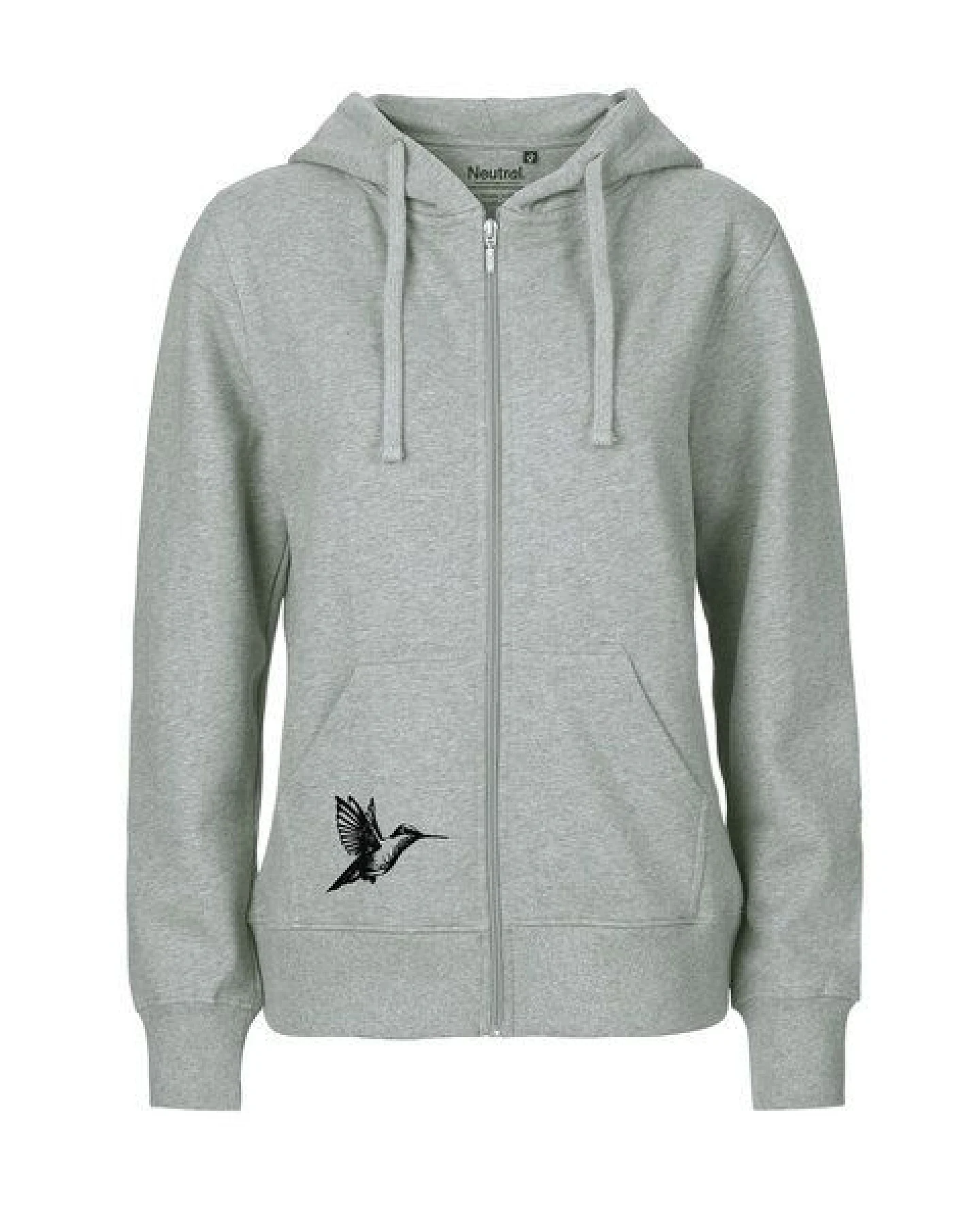 HANDGEDRUCKT "Gartenfreude" Frauen Zip-HOODY aus reiner Biobaumwolle (kbA) – Ansicht 2