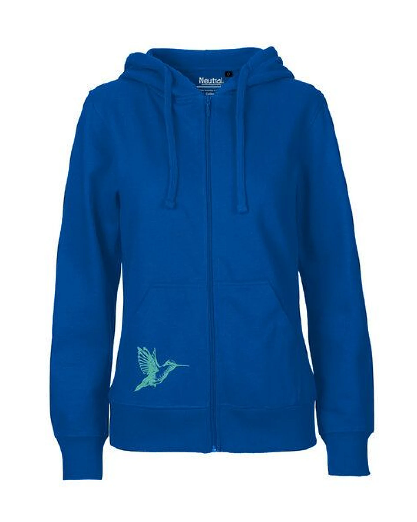 HANDGEDRUCKT "Gartenfreude" Frauen Zip-HOODY aus reiner Biobaumwolle (kbA) – Ansicht 2