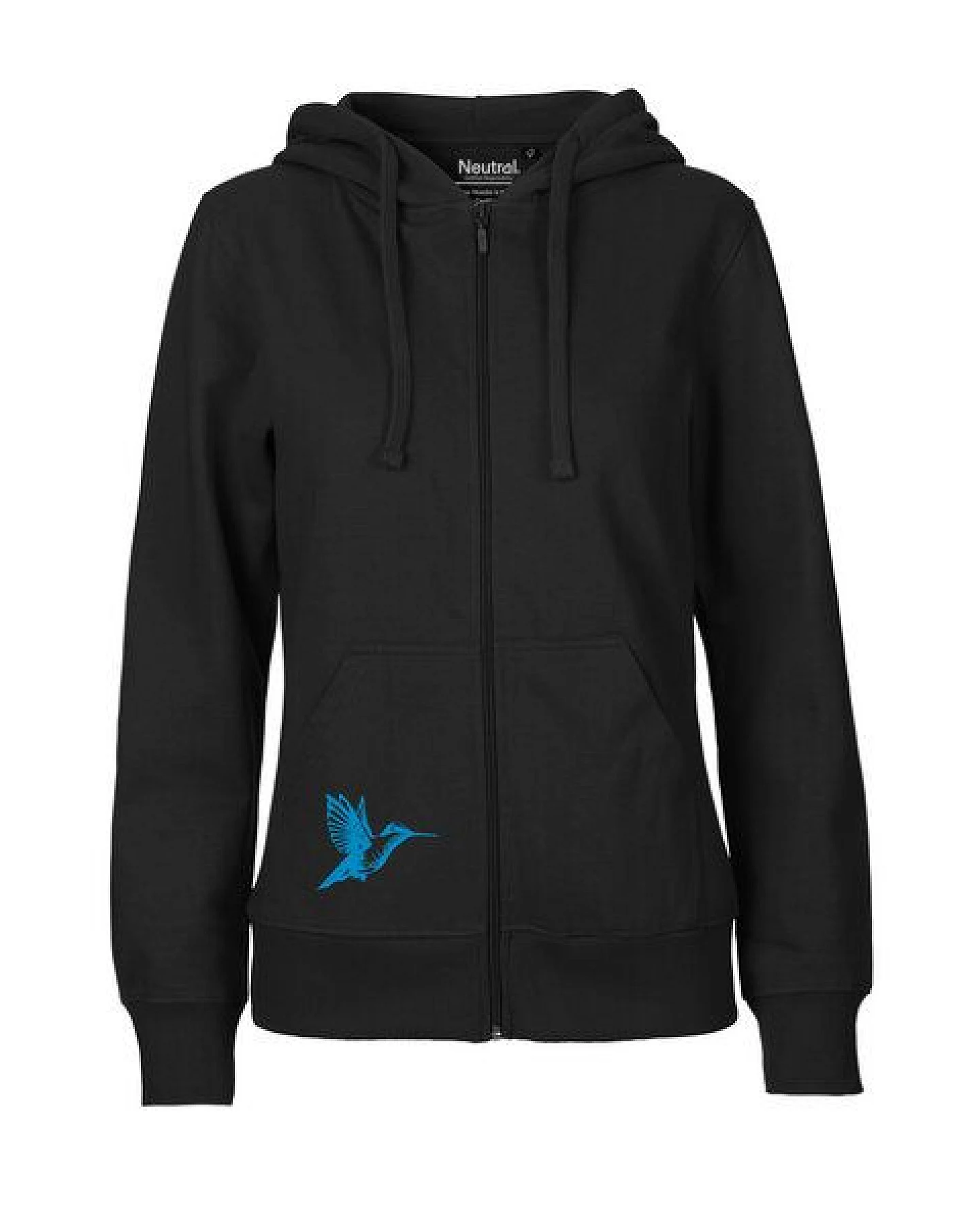HANDGEDRUCKT "Gartenfreude" Frauen Zip-HOODY aus reiner Biobaumwolle (kbA) – Ansicht 2
