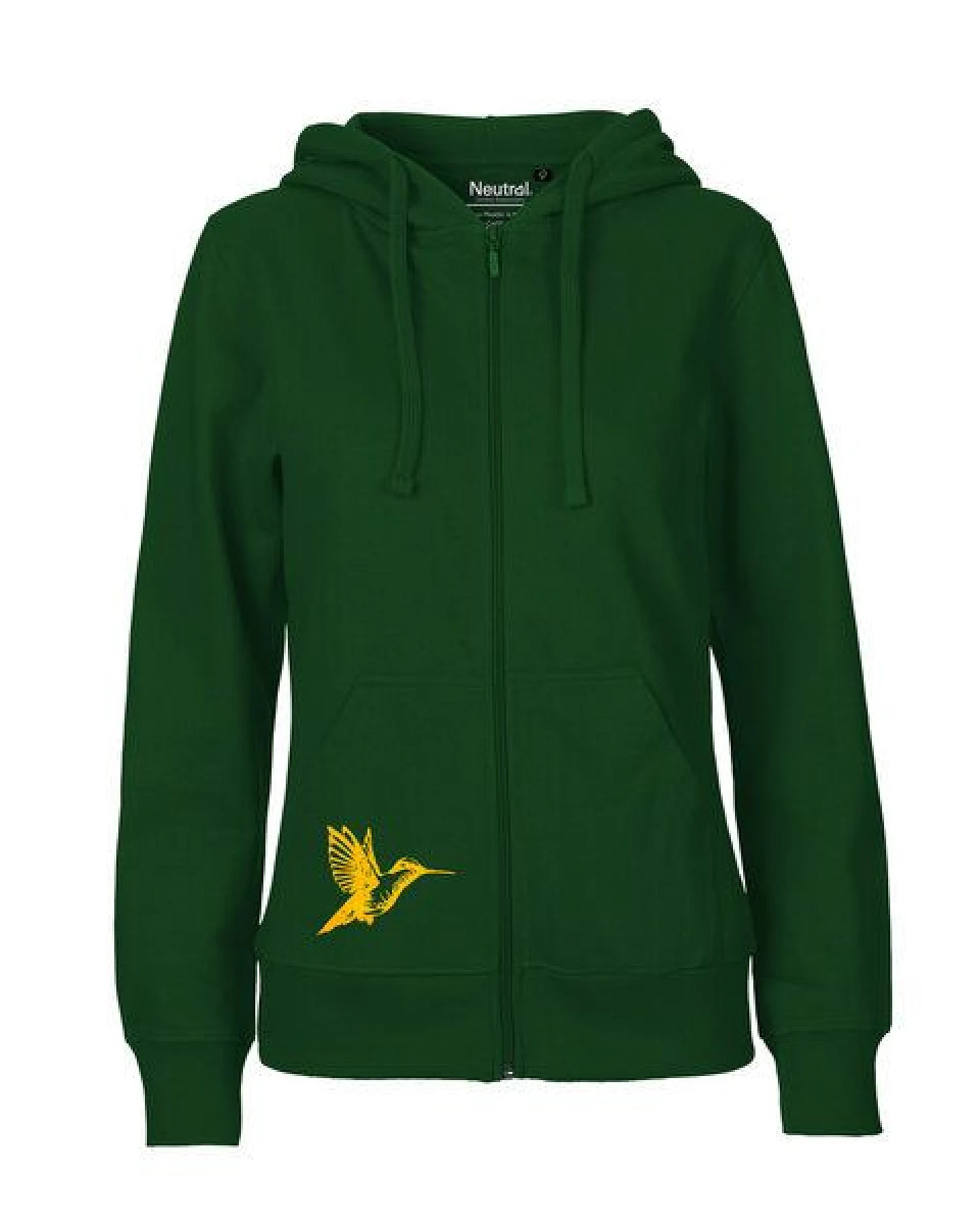 HANDGEDRUCKT "Gartenfreude" Frauen Zip-HOODY aus reiner Biobaumwolle (kbA) – Ansicht 2