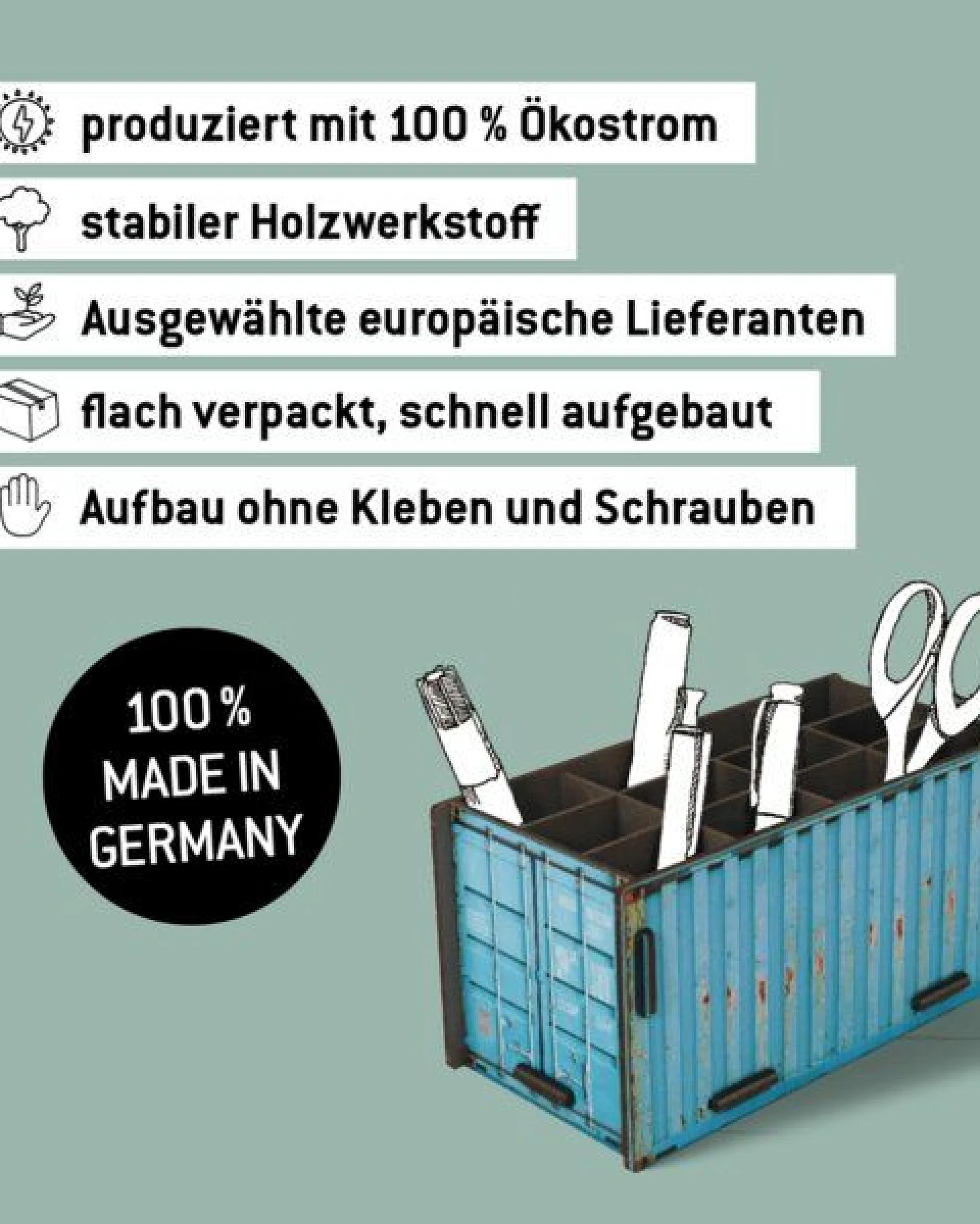 WERKHAUS Container - Stiftebox Türkis – Ansicht 2
