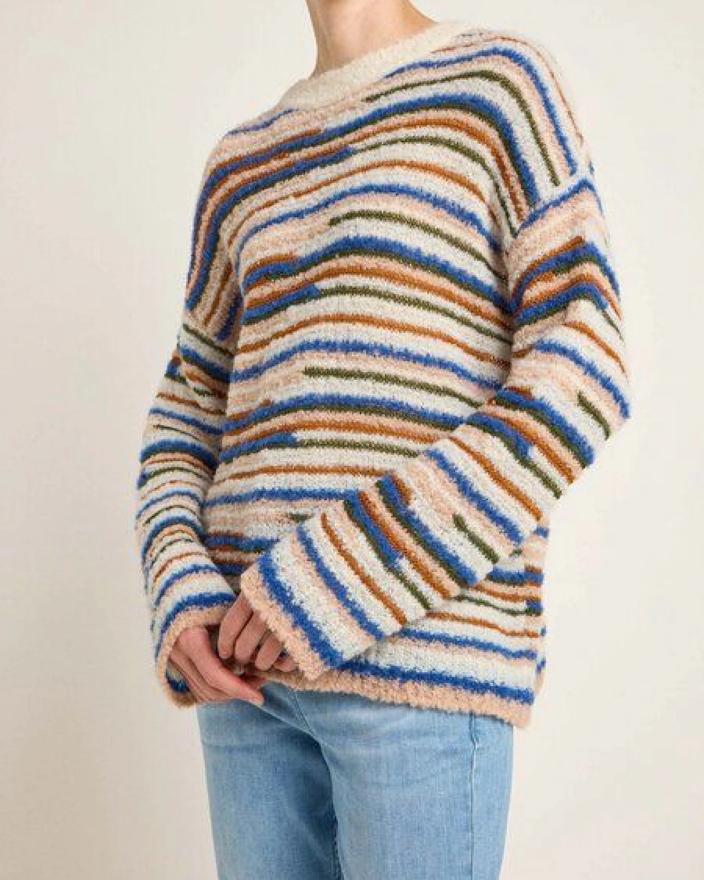 LANIUS Streifenpullover aus Alpakawolle und Bio-Baumwolle – Ansicht 4