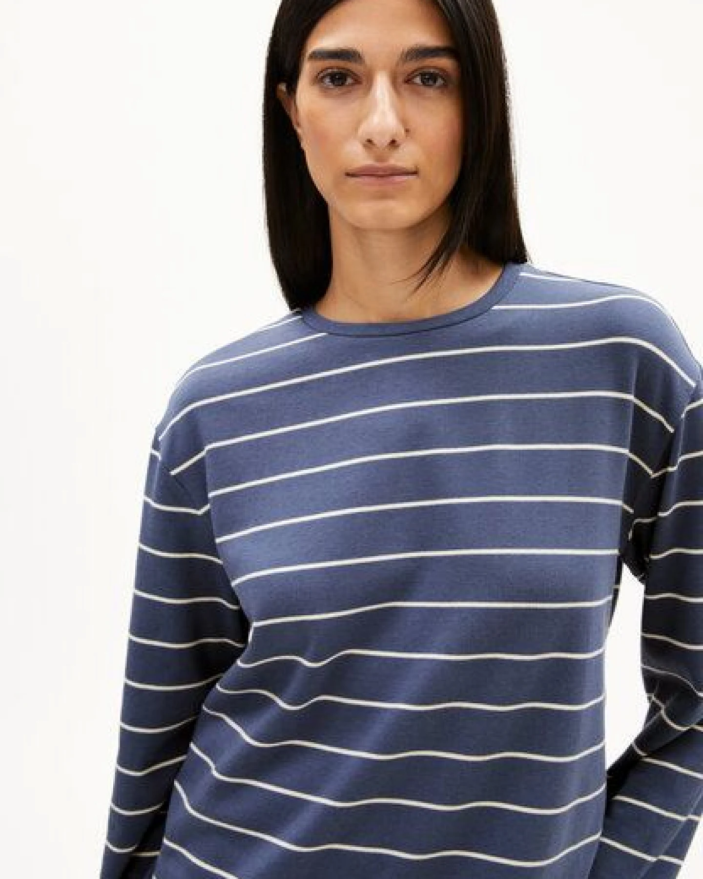 ARMEDANGELS MARYNAA FINE STRIPE Damen Longsleeve aus Bio-Baumwoll Mix – Ansicht 3