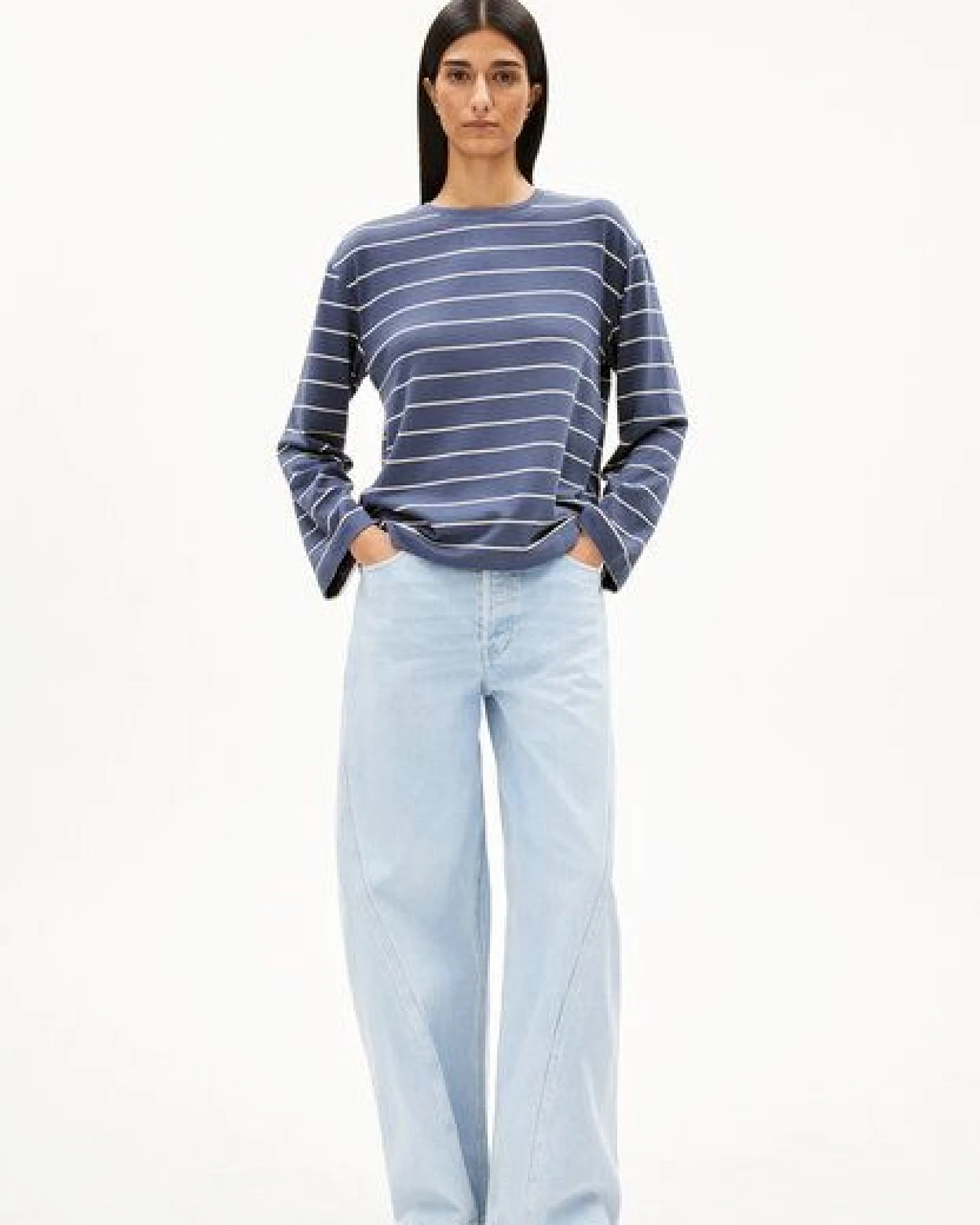 ARMEDANGELS MARYNAA FINE STRIPE Damen Longsleeve aus Bio-Baumwoll Mix – Ansicht 4