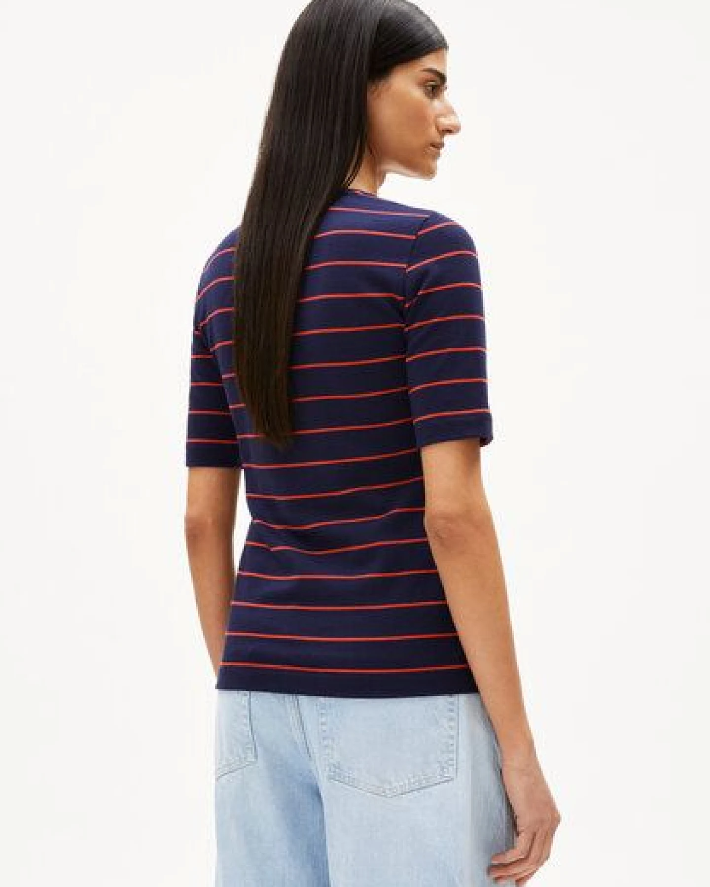 ARMEDANGELS JAANISARA FINE STRIPE Damen T-Shirt aus Bio-Baumwoll Mix – Ansicht 2