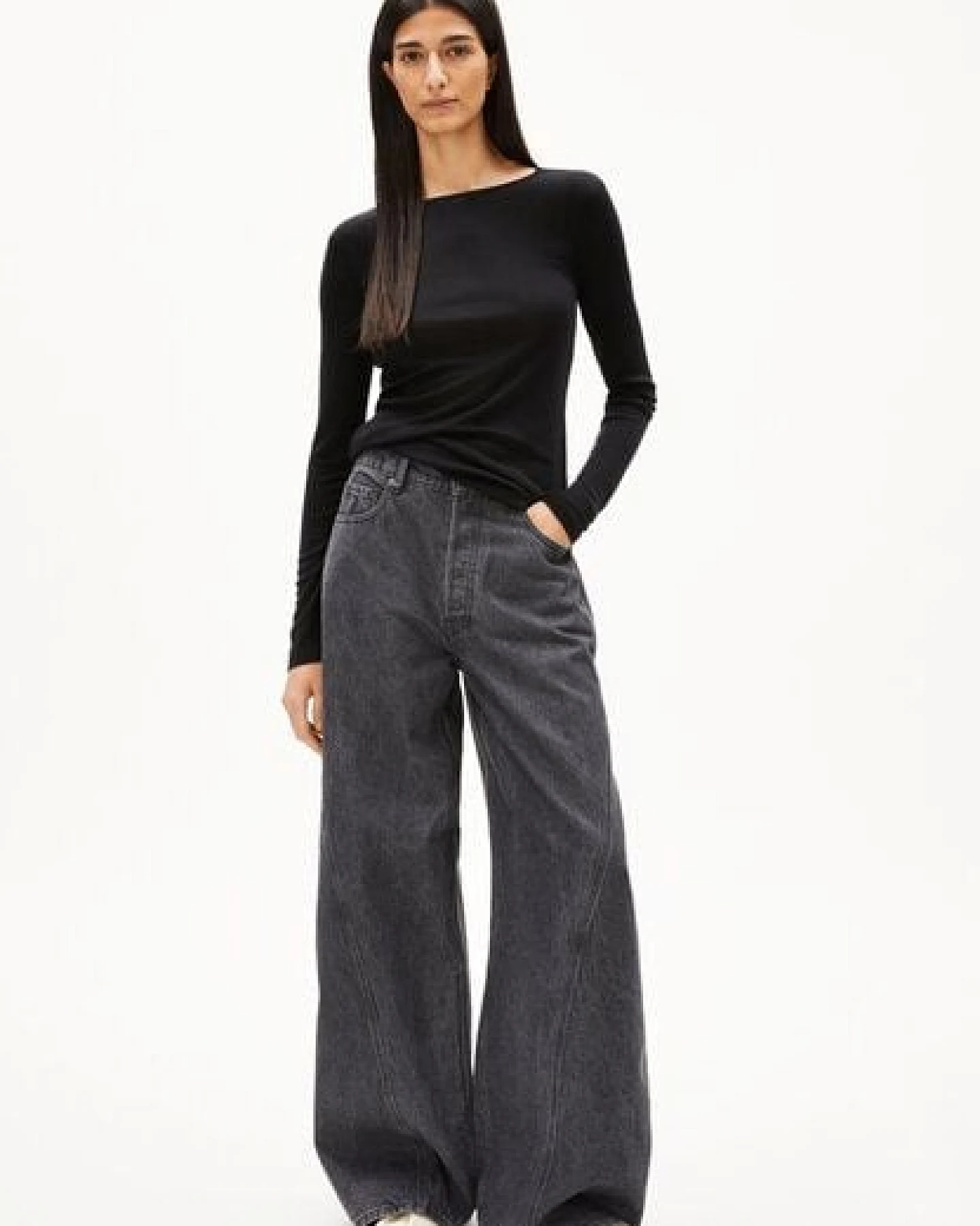 ARMEDANGELS MAIAA Damen Longsleeve Slim Fit aus Bio-Woll Mix – Ansicht 4