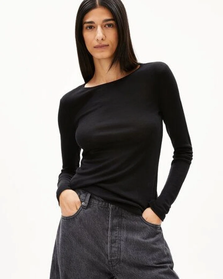 ARMEDANGELS MAIAA Damen Longsleeve Slim Fit aus Bio-Woll Mix