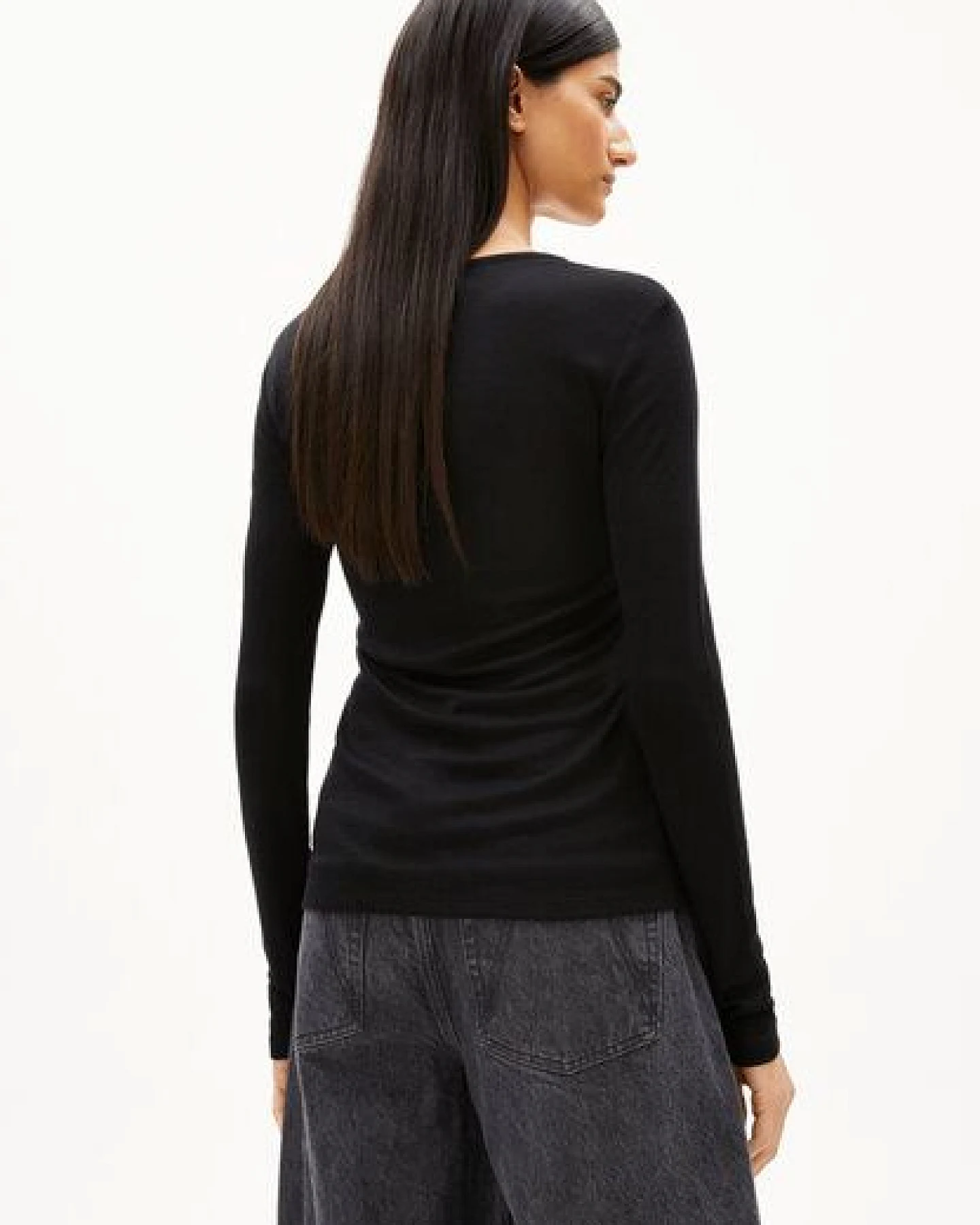 ARMEDANGELS MAIAA Damen Longsleeve Slim Fit aus Bio-Woll Mix – Ansicht 2
