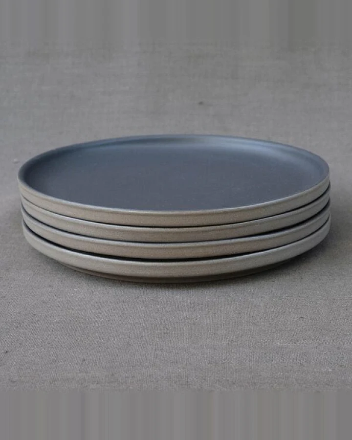 Izanami Tableware Handgemachter Großer Teller 4-6-8 Set (⌀ 25,5 cm) aus Steinzeug - Lietzensee