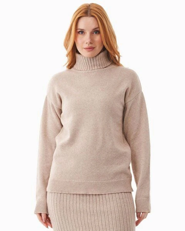 ORGANICATION Rollkragenpullover aus Bio-Baumwoll Mix