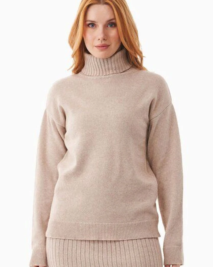 ORGANICATION Rollkragenpullover aus Bio-Baumwoll Mix